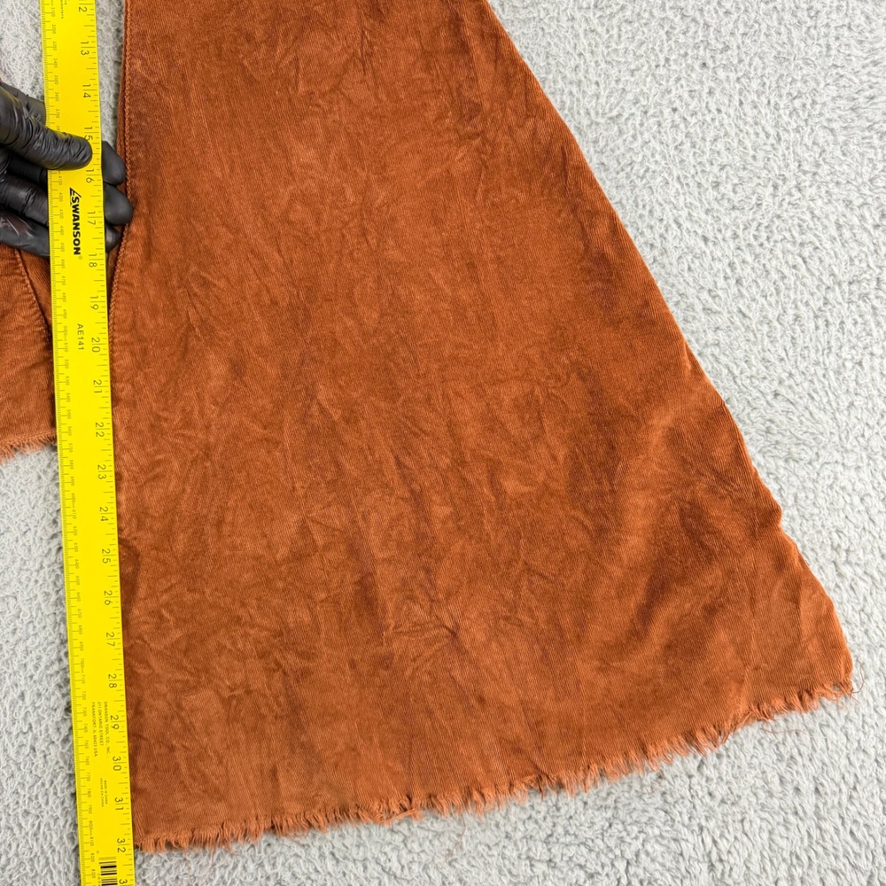 Free People Just Float On Flare Jeans Womens 27 Rust Orange Corduroy Bell Bottom - Picture 8 of 16